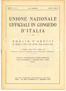 Documento originale, autentico 1932 U.N.U.C.I. FOGLIO D ORDINI resoconto del Gran Rapporto Ufficiali Rivista 1