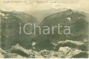 Cartolina originale da collezione 1935 ca GRESSONEYSAINTJEAN AO Valle da Capanna Quintino SELLA Cartolina FP 1