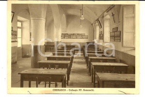 Cartolina originale da collezione 1937 CHERASCO CN Collegio dei Padri Somaschi  Un aula Cartolina FG VG 1
