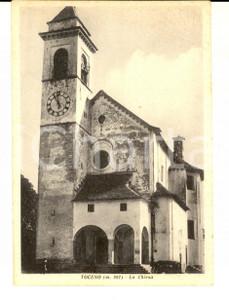 Cartolina originale da collezione 1940 ca TOCENO VB Veduta della chiesa Cartolina postale FG NV 1