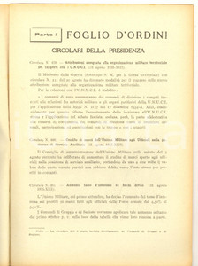 Documento originale, autentico 1935 U.N.U.C.I. FOGLIO D ORDINI Grandi Manovre anno XIII Pubblicazione 1