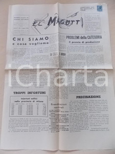 Giornale, rivista storica 1956 MILANO EL MAGUTT Chi siamo e cosa vogliamo Giornale edilizia anno I n° 1 1