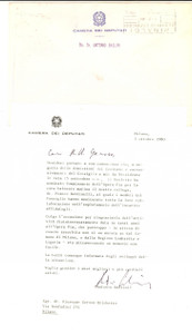 Autografo originale 1980 MILANO Nomina Franco BETTINELLI per Opera Pia Antonio BASLINI Autografo 1