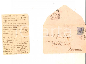 Oggetto da collezione cartaceo 1907 STORIA POSTALE TRIESTEBERGAMO Lettera a Elisa MANZONI Affrancata 25 Heller 1