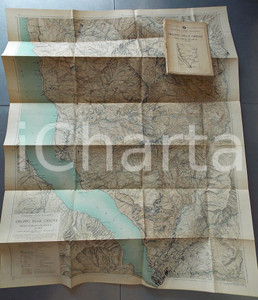 Mappa, planimetria storica 1930 ca TCI Carta zone turistiche d Italia  GRUPPO DELLE GRIGNE Mappa 70x90 1