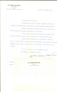 Autografo originale 1953 TORINO Dott. Andrea DELLA BEFFA ricorda i Caduti di MONTELUNGO Autografo 1