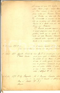 Documento originale, autentico 1883 BARI Vicende del bozzetto di Cecrope BARILLI per abside di SAN NICOLA 1