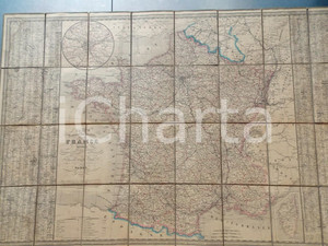Mappa, planimetria storica 1845 FRANCE Carte routiÃ¨re et administrative Mappa su tela DOPTER 80x50 cm 1