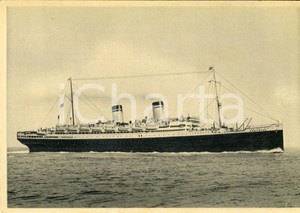 Cartolina originale da collezione 1940 SocietÃ  di Navigazione ITALIA Nave AUGUSTUS Cartolina ILLUSTRATA FG VG 1