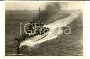 Cartolina originale da collezione 1939 WW2 REGIA MARINA Regia Nave DUCA D AOSTA in navigazione Cartolina FG 1