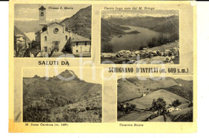 Cartolina originale da collezione 1955 SCHIGNANO CO Vedutine con caserma BINATE Cartolina postale FG VG 1