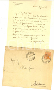 Documento originale, autentico 1927 ORNAVASSO Lettera geom. Angelo BORGHINI su lavoro marcita SAN GIOVANNI 1