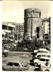 Cartolina originale da collezione 1975 SANREMO IM Antica torre saracena Cartolina ANIMATA auto FG VG 1