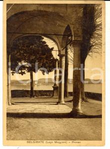 Cartolina originale da collezione 1951 BELGIRATE VB Pronao e veduta del Lago MAGGIORE Cartolina postale FG VG 1