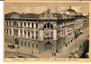 Cartolina originale da collezione 1941 PADOVA Palazzo delle REGIE POSTE e Telegrafi Cartolina ANIMATA FG 1