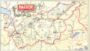 Materiale pubblicitario d’epoca 1960 ca SVIZZERA  CANTON VALLESE Pieghevole con mappa TURISMO VINTAGE 1