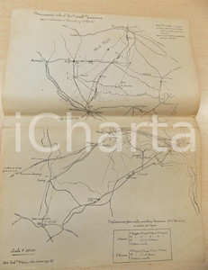Mappa, planimetria storica 1930 ca ARTE MILITARE Avanscoperta cavalleria prussiana WEISSENBURG Mappa 32x42 1