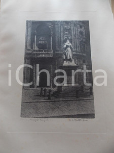 Stampa, bozzetto originale 1950 ca Domenico Riccardo PERETTI GRIVA  TORINO Palazzo Carignano Stampa 31x42 1