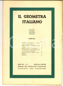 Giornale, rivista storica 1943 IL GEOMETRA ITALIANO Il geometra in guerra  Coltivare il ricino Rivista 1