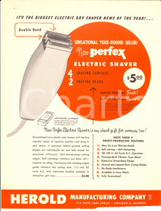 Materiale pubblicitario d’epoca 1950 ca HEROLD COMPANY  PERFEX Electric shaver  Volantino pubblicitario 1