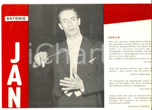 Materiale pubblicitario d’epoca 1957 Antonio JANIGRO Concerti e rassegna stampa Pieghevole PUBBLICITARIO 1