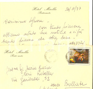 Manoscritto, lettera originale 1977 STORIA POSTALE PONTE DI LEGNO Lettera Hotel MIRELLA  L. 170 ARCIMBOLDI 1