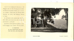 Documento originale, autentico 1950 ca CAI CAVA DEI TIRRENI Invito inaugurazione Mostra Fotografica Alpina 1