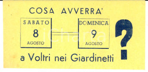 Manoscritto, lettera originale 1940 ca GENOVA VOLTRI Cosa avverrà nei Giardinetti? Volantino CURIOSO 17x8 cm 1