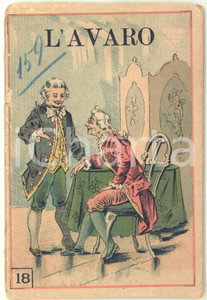 Libro, pubblicazione d epoca 1890 ca TEATRO Carlo GOLDONI L avaro Ed. Giovanni GUSSONI MILANO 1