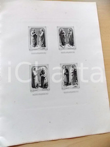 Stampa, bozzetto originale 1880 ca ARTE SACRA Evangelisti e Apostoli Stampa inc. PICKEL 28x37 cm 1