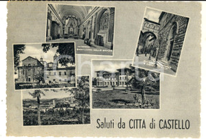 Cartolina originale da collezione 1955 CITTA  DI CASTELLO PG Vedutine con villa MONTESCA Cartolina FG NV 1