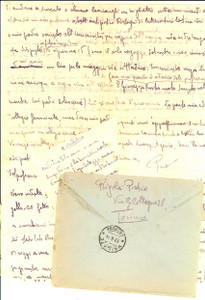 Autografo originale 1944 WW2 TORINO Pietro RIGOLA  Morti e rovine per le bombe inglesi Autografo 1