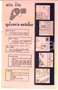 Materiale pubblicitario d’epoca 1950 ca MILANO Ditta SYLVANIAAUTELCO  NITE LITE Volantino pubblicitario 1
