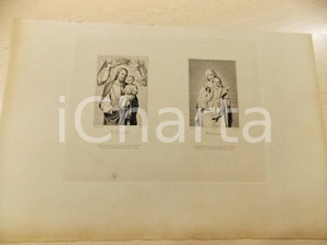 Stampa, bozzetto originale 1880 ca ARTE SACRA S. Giuseppe e la Madonna Stampa inc. EITEL 37x28 cm 1
