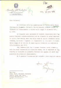 Autografo originale 1970 ROMA Direttore Eugenio CARBONE sulla pratica SHUNT ITALIANA AUTOGRAFO 1