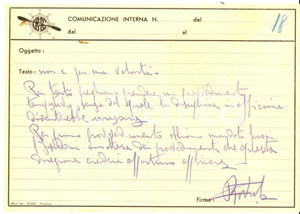 Documento originale, autentico 1943 LEGNANO Industria Meccanica  Apprendista Isidoro RAIMONDI indisciplinato 1