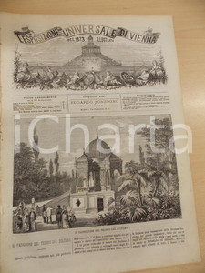 Giornale, rivista storica 1873 ESPOSIZIONE UNIVERSALE VIENNA Padiglione del tesoro del sultano Rivista 19 1