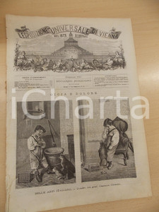 Giornale, rivista storica 1873 ESPOSIZIONE UNIVERSALE DI VIENNA Gaetano CHIERICI pittore Rivista nÂ° 22 1