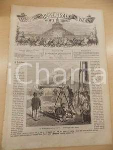 Giornale, rivista storica 1873 ESPOSIZIONE DI VIENNA Ing. ALBANI  Telefono o tromba a vapore Rivista 34 1