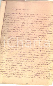 Manoscritto, lettera originale 1875 ca PARMA Giuseppe BARILLI disprezza l Aida di Verdi Manoscritto 1