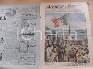 Giornale, rivista storica 1936 DOMENICA DEL CORRIERE Il tricolore sul lago TANA Con sovracoperta 1