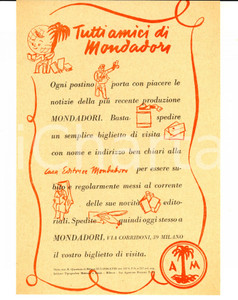Oggetto da collezione cartaceo 1940 MILANO Casa editrice MONDADORI  Volantino pubblicitario novitÃ  1