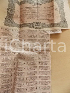 Oggetto da collezione cartaceo 1938 ROMA Società Strade Ferrate Secondarie SARDEGNA Obbligazione CEDOLE 1