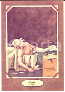 Cartolina originale da collezione 1980 ca SATIRA POLITICA Pannella in bagno  MARAT  Cartolina PERICOLI 1