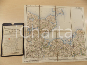 Mappa, planimetria storica 1910 ca Deutsche Strassenprofilkarte fur Radfahrer  LUBECK nÂ° 4 37x33 cm 1
