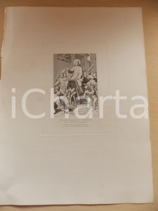 Stampa, bozzetto originale 1880 ca ARTE SACRA Ingresso di Cristo a Gerusalemme Stampa inc. MASSAU 28x37 cm 1