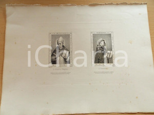 Stampa, bozzetto originale 1880 ca ARTE SACRA B. Albertus Magnus  Dominicus Stampa inc. GLASER 37x28 1