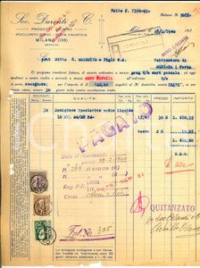 Documento originale, autentico 1940 MILANO SocietÃ  DURENTI Prodotti chimici  Fattura per ipoclorito 1