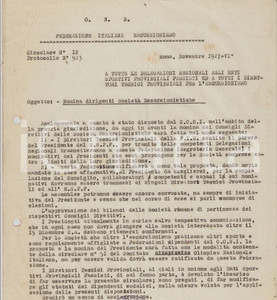 Documento originale, autentico 1927 OND ROMA Nomina dirigenti delle societÃ  di escursionismo Lettera 1