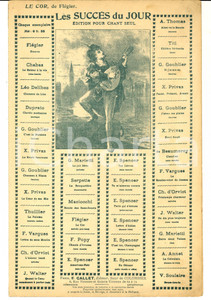 Oggetto da collezione cartaceo 1910 ca A. FLEGIER  A. DE VIGNY Le cor Spartito Ed. GALLET PARIS 1